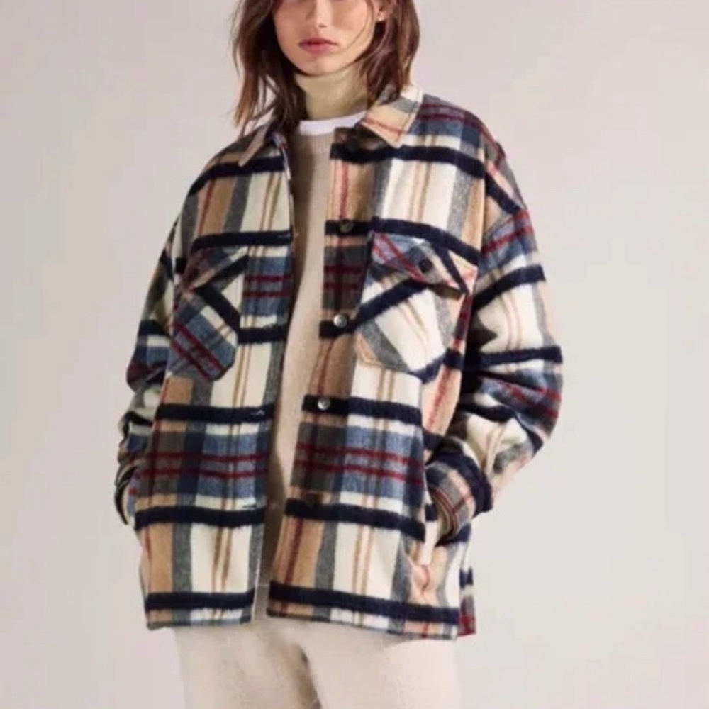 Zara Oversized Plaid Shirt Jacket, (Shacket)